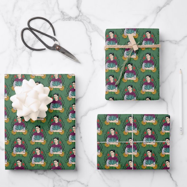 Feuille De Papier Cadeau Frida Kahlo | Mi Mexico Lindo Pattern (Recto)