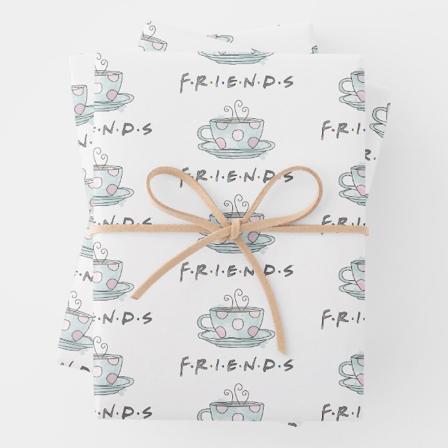 Feuille De Papier Cadeau FRIENDS™ | Aquarelle de café (En situation)