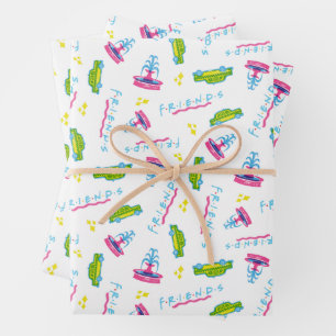 Feuille De Papier Cadeau FRIENDS™ Motif Taxi et Fontaine à Eau