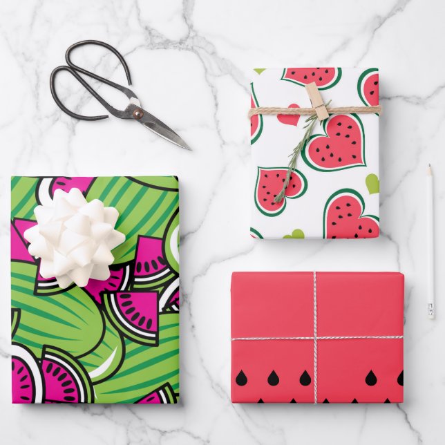 Feuille De Papier Cadeau Fruits fondus de melons (Recto)