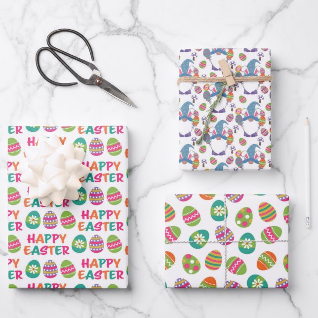Feuille De Papier Cadeau Fun de Pâques (Recto)