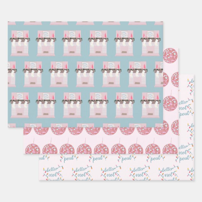 Feuille De Papier Cadeau Fun Disco Lights Pink Noël (Lot)