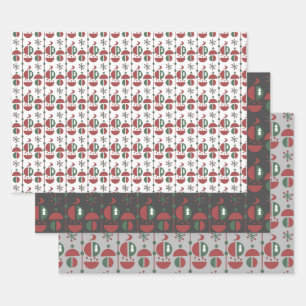 Feuille De Papier Cadeau Fun moderne Noël géométrique Formes Motif