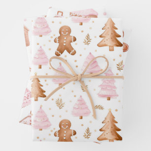 Feuille De Papier Cadeau Fun Rose Noël Sweet Traitements