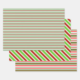 Feuille De Papier Cadeau Fun Rouge, Blanc, Vert Coloré Noël Inspiré