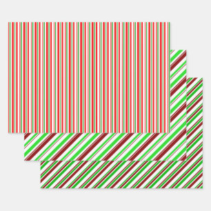 Feuille De Papier Cadeau Fun Rouge, Blanc, Vert Noël Motifs thématiques