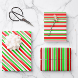 Feuille De Papier Cadeau Fun Vert, Blanc, Rouge Coloré Noël Inspiré