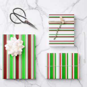Feuille De Papier Cadeau Fun Vert, Blanc, Rouge Noël Motifs thématiques