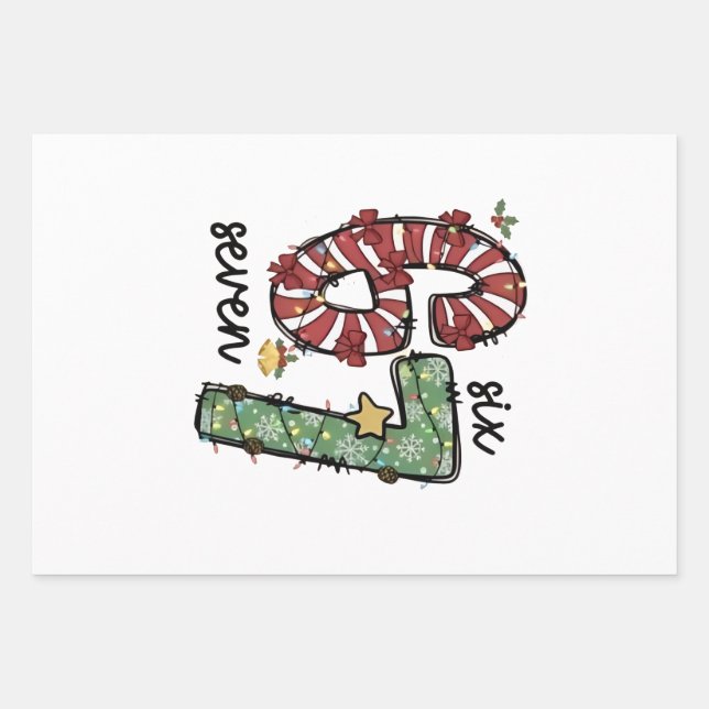 Feuille De Papier Cadeau Funny 6 7  Santa Squad Sixty Seven Christmas (Devant)