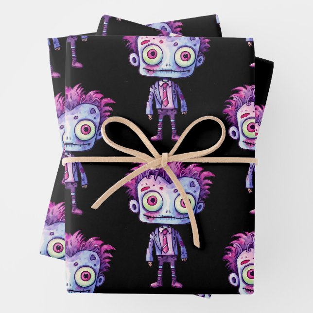 Feuille De Papier Cadeau Funny Frankenstein Monster Halloween Motif amusant (En situation)