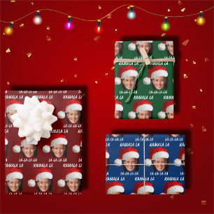 Feuille De Papier Cadeau Funny Kamala Harris Santa Hat Joyeux Noël