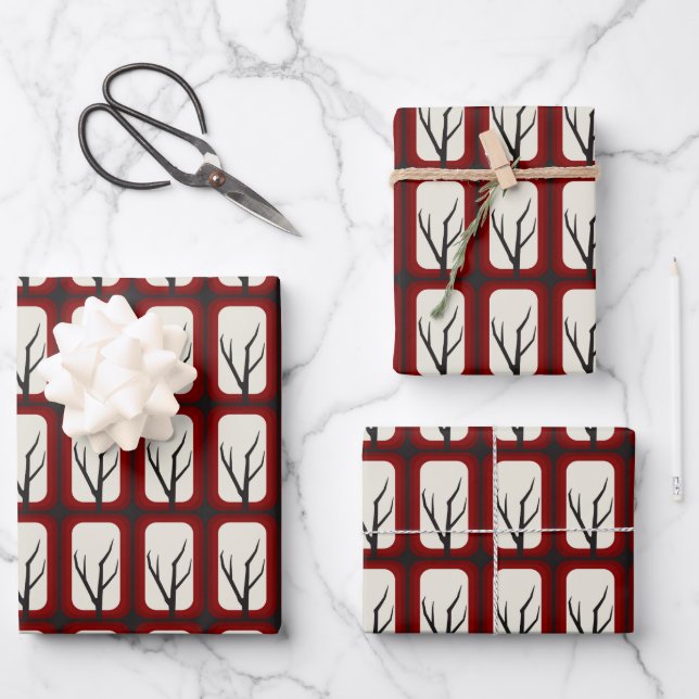 Feuille De Papier Cadeau Fusion Retro Déco Branche éffrayante (Recto)