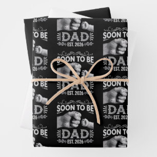 Feuille De Papier Cadeau Futur papa 2026 Annonce de grossesse