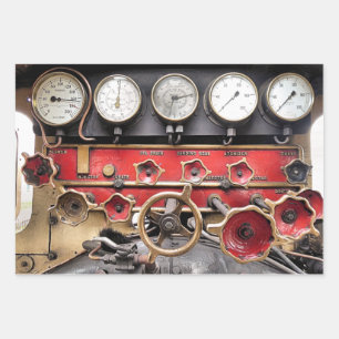 FEUILLE DE PAPIER CADEAU GAGES DE TRAIN À VAPEUR