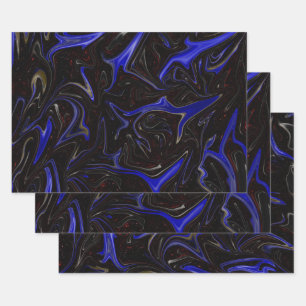 Feuille De Papier Cadeau "Galactic Swirl : Le marbre de l'espace bleu et no