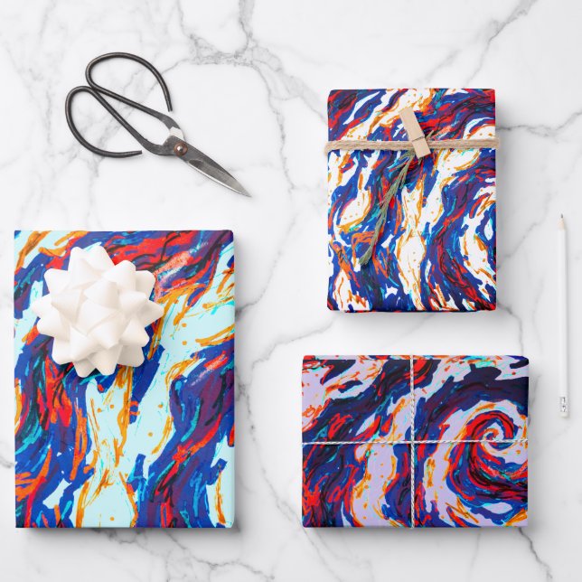 Feuille De Papier Cadeau Galaxie spirale violette (Recto)