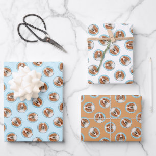 Feuille De Papier Cadeau Gallois Springer espagnol peinture de chien origin