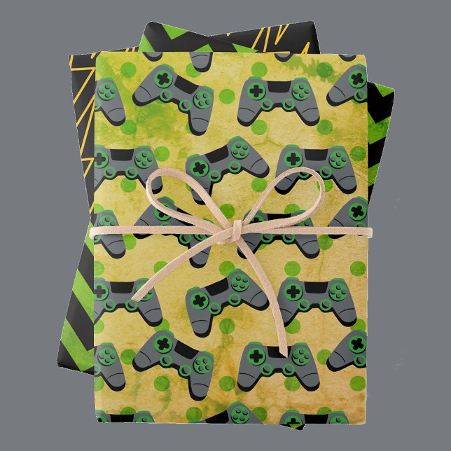 Feuille De Papier Cadeau Gamer 3 Grunge Anniversaire Cadeau (Créateur téléchargé)