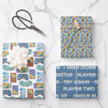 Gamer Grille Coordonnées Enveloppe Cadeau Plat Set