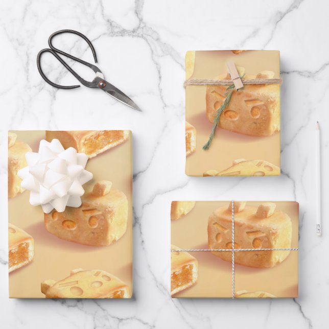 Feuille De Papier Cadeau Gâteau à l'ananas (Recto)