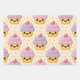 Feuille De Papier Cadeau Gâteau Kawaii