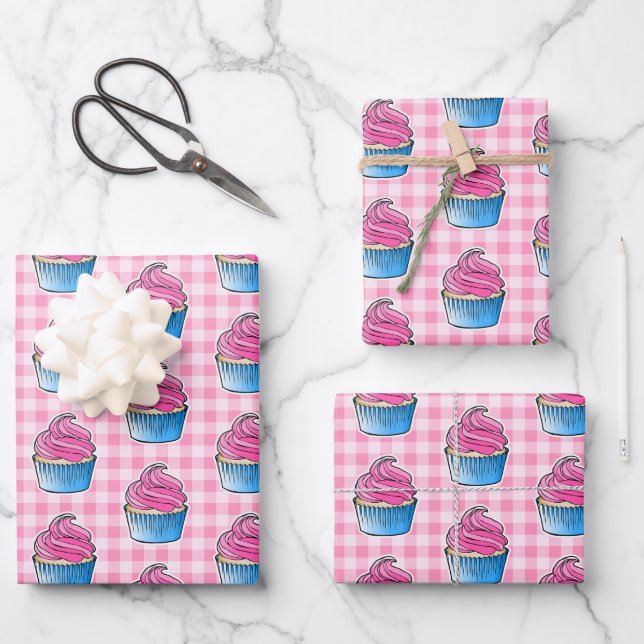Feuille De Papier Cadeau Gâteau rose le plus doux (Recto)