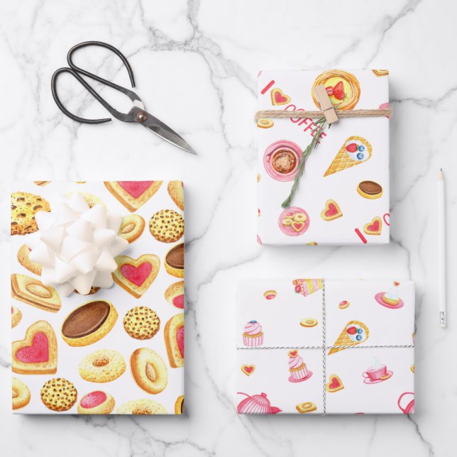 Feuille De Papier Cadeau GÂTEAUX Et Goodies (Recto)