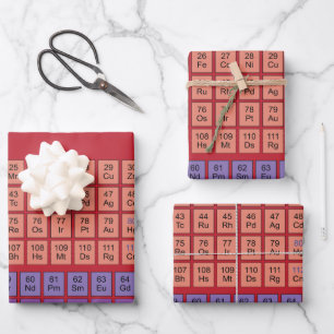 Feuille De Papier Cadeau Geek scientifique de table périodique