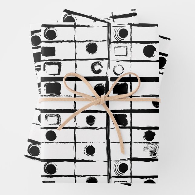 Feuille De Papier Cadeau géométrique abstraite (En situation)