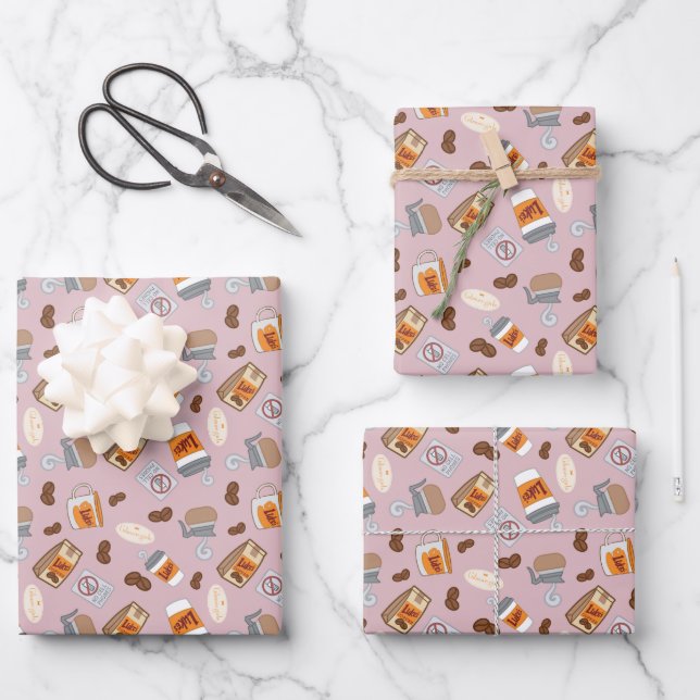 Feuille De Papier Cadeau Gilmore Girls | Luke's Diner Coffee Motif (Recto)