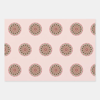 Feuille De Papier Cadeau Gingerbread house scandi folk art mandala 
