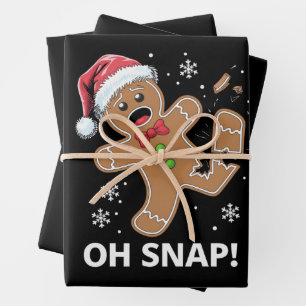 Feuille De Papier Cadeau Gingerbread Man Oh Snap Christmas Funny Cookie