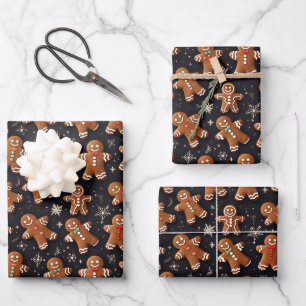 Feuille De Papier Cadeau Gingerbread Messieurs