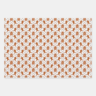 Feuille De Papier Cadeau GINGERBREAD Motif de vacances