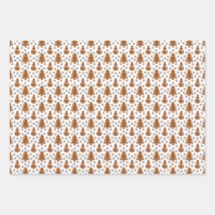 Feuille De Papier Cadeau GINGERBREAD Motif de vacances