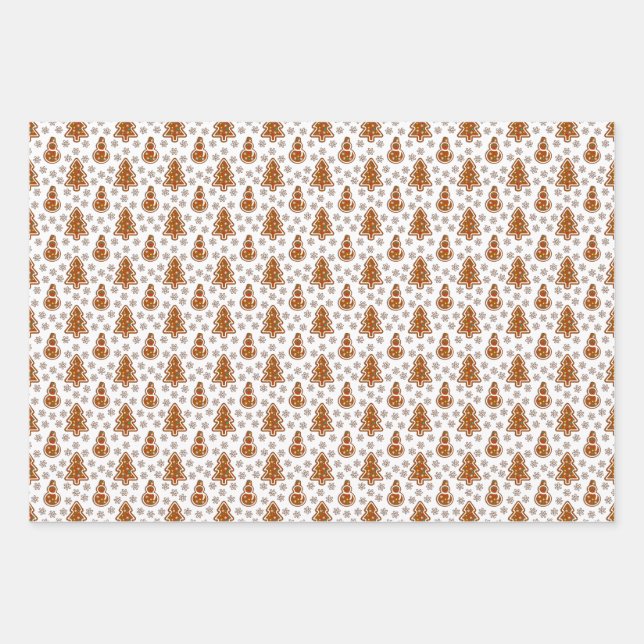 Feuille De Papier Cadeau GINGERBREAD Motif de vacances (Devant)