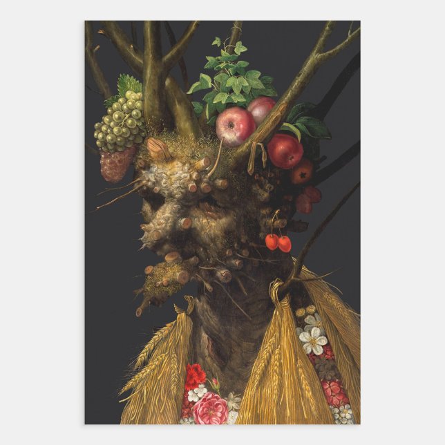 Feuille De Papier Cadeau Giuseppe Arcimboldo - Quatre saisons en une tête (Créateur téléchargé)