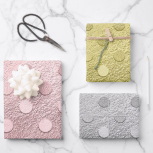 Feuille De Papier Cadeau Glam Argent rose Or Parties scintillant métallique