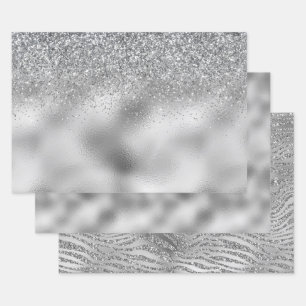 Feuille De Papier Cadeau Glam argenté