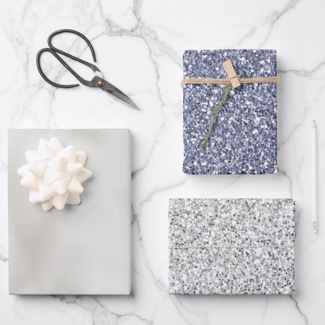 Feuille De Papier Cadeau Glam mauve Pearl White Luxe (Recto)