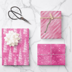 Feuille De Papier Cadeau Glam rose étincelle Unicorne Anniversaire
