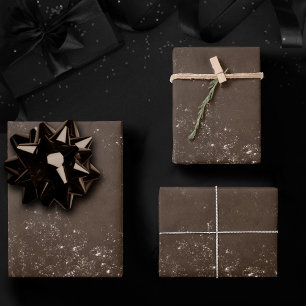 Feuille De Papier Cadeau Glimmery Bronze Grunge   Riche Brown verre Damas