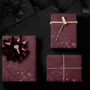 Feuille De Papier Cadeau Glimmery Wine Grunge   Sangria Bordeaux Damask