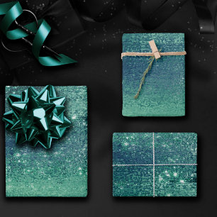 Feuille De Papier Cadeau Glitzy Foil   Seafoam Iridescente Green Faux Shine