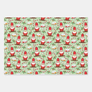 Feuille De Papier Cadeau Gnomes d'hiver