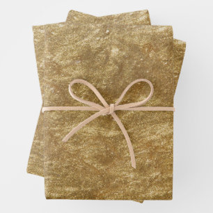 Feuille De Papier Cadeau Gold Faux Foil