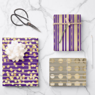 Feuille De Papier Cadeau Gold lapis confetti raypes élégant motif formel