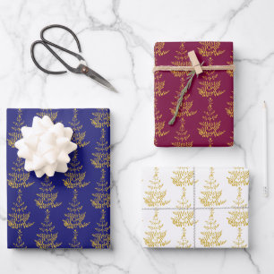 Feuille De Papier Cadeau Gold Noël