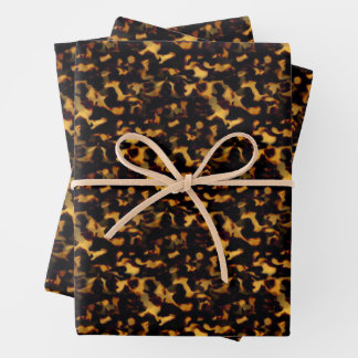 Feuille De Papier Cadeau Gold original et Brown Tortoiseshell Rep sans cout
