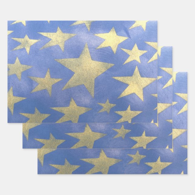 Feuille De Papier Cadeau Gold Star (Lot)